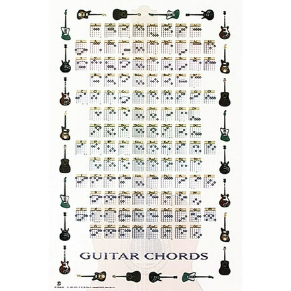 Guitar Chords II Laminated Poster Print (22 x 34) - Walmart.com ...