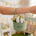 thumbnail image 2 of Eaeaster Egg Baskets For Kids Bunny Basket With Folded Ears Easter Bag Buckets Hunting Gifts For Boys And Girls Home Textile Storage Green 9.1"X5.5", 2 of 5