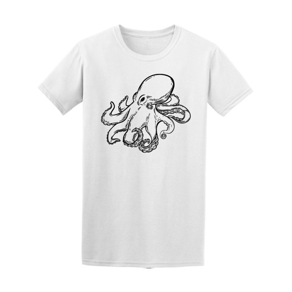 Hand Drawn Octopus  T-Shirt Men -Image by Shutterstock, Male x-Large