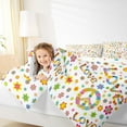 thumbnail image 4 of Feelyou Peace and Love Full Size Comforter Sets, Hippie Flower Floral Bedding Sets, 3pcs, 4 of 8