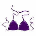 thumbnail image 1 of Hemlock Solid Color Hand Crochet Bikini Tops, Solid Color Hand Crochet Bikini Top, Euramerican Style, Summer Swimsuit, Purple Euramerican Swimsuit, Purple S, Size S-L, 1 of 4