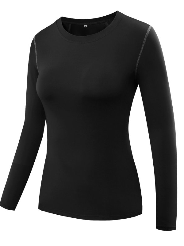 Women's Long Sleeve Compression Shirt,Dry Cool fit Running Workout T-Shirt Baselayer 