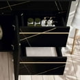 thumbnail image 5 of Spaco 35.4" Floating Bathroom Vanity with Sink and Faux Marble Top, Wall-Mounted Design Vanity for Indoor as Bathroom, Black, 5 of 11