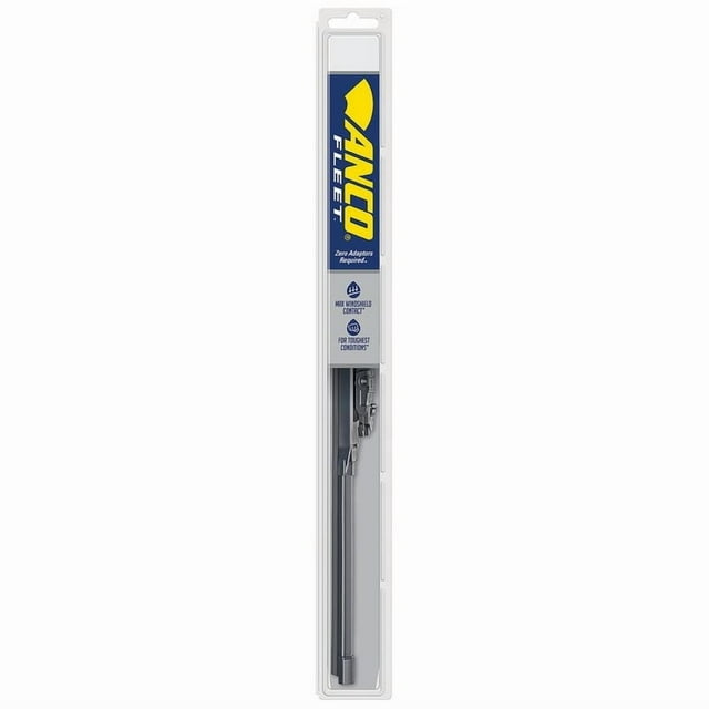 ANCO Windshield Wiper Blade F-26-OE Fleet; 26 Inch Length; Single Blade; With Spoiler; Black; Beam Type; Steel Frame; Synthetic Rubber Blade