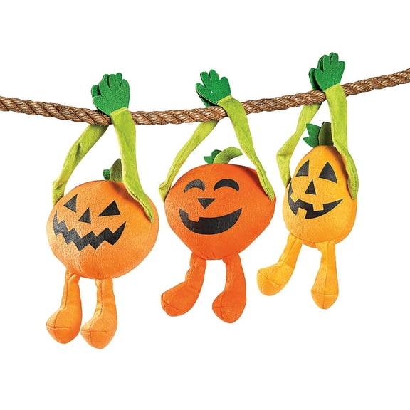 Fun Express Long Arm Jack O Lantern Orange Halloween Party Favors, 12 Count