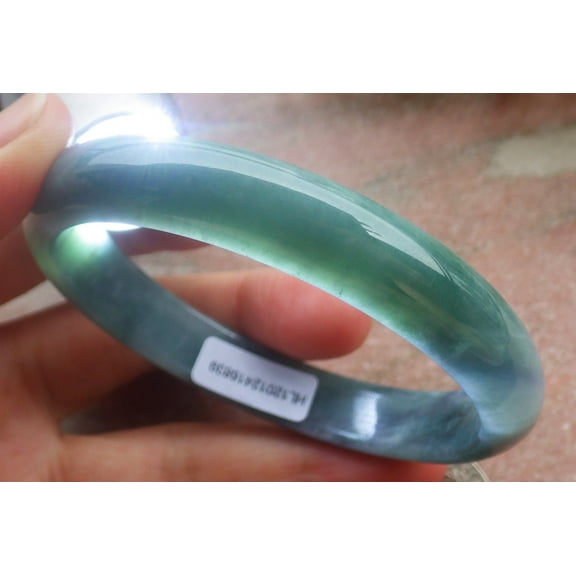 Icy Green Natural A JADE Jadeite Bangle Bracelet 59 mm 695029 TN