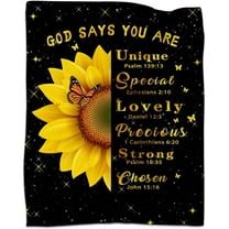 Sunflower Throw Blanket for Women Christian Religious Gifts Soft Sunflower Blanket Throw God Say You are Bible Verse Gift for Women 50"x60"…