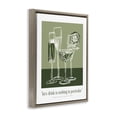 thumbnail image 3 of Stupell Industries Green Drink Toast Phrase Brown Framed Floater Canvas Wall Art design by Lettered and Lined, 21 x 17, 3 of 9