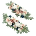 thumbnail image 1 of Guirnalda de flores colgantes para boda, arco de flores, rosas artificiales de ratán para pared Azul rosado, 1 of 7