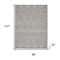 thumbnail image 3 of 4' X 6' Silver Grey Argyle Indoor Outdoor Area Rug, 3 of 6