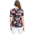 thumbnail image 4 of LaClef Women's Floral and Polka Dot Pleated Peplum V Neck Maternity Top, 4 of 6