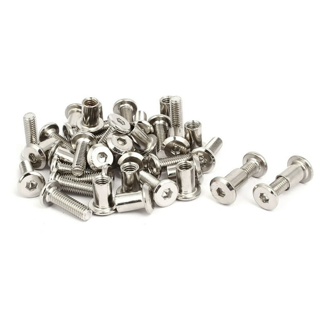 Unique Bargains M6x20mm Filetage Mâle pour Armoire Douille Hexagonale Vis Argentée 20 Pcs