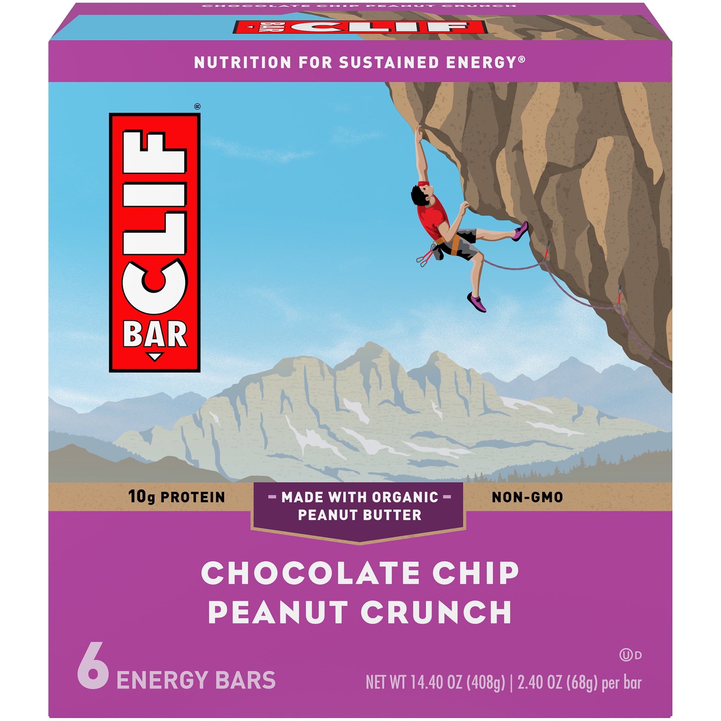 CLIF Bar Chocolate Chip Peanut Crunch Energy Bars 6ct BrickSeek
