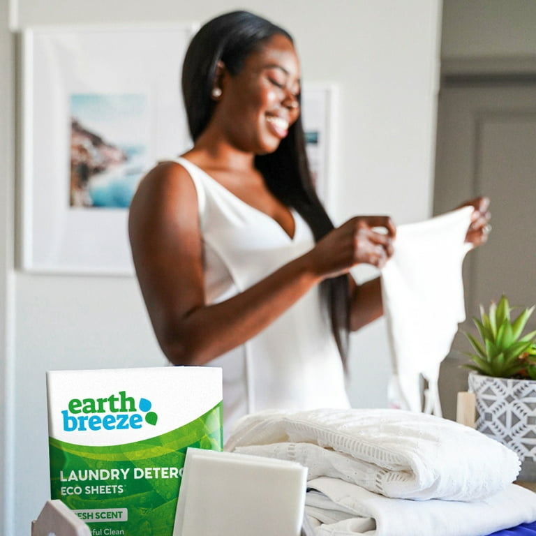 Eco Roots Fresh Breeze Scented Laundry Detergent Sheets, 64 Loads, Biodegradable, Compostable Packaging