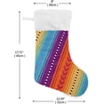 thumbnail image 3 of SKYSONIC Christmas Stocking Personalized Mexican Serape Stripes Large Candy Stocking Hanging Gift Xmas Stockings Decoration 1 PC for Family Holiday Party Ornaments Decor Fireplace, 3 of 7