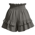 thumbnail image 5 of Women's Summer Cotton Ruffle Shorts Elastic High Waist Casual Layered Shorts Tennis Golf Comfy Shorts Gray M(M), 5 of 6