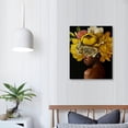 thumbnail image 4 of JRXY African American Wall Art Yellow Flower on Black Women Head Vintage Canvas Art Paintings Modern Abstract Girl Picture Home Wall Decor for Bedroom Living Room, Framed Ready to Hang 12x16 in, 4 of 5