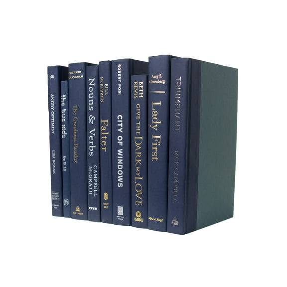 Pen & Willow Navy Decorative Books - Real shelf-ready book bundle for home or office decor, weddings or staging.