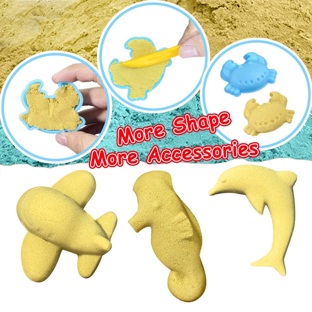 Jeu Sensoriel 3 Ans Jouet Sable Magique FRUSE - 4 Camions Construction + Bac De Rangement Pate A