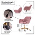 thumbnail image 5 of Swivel Office Chair, Velvet Upholstered Swivel Desk Chair with 5-Star Metal Base, Modern Adjustable Height Accent Chair, Computer Chair for Home Office Living Room Bedroom, Pink, 5 of 7