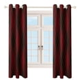 thumbnail image 4 of Red Colored Diamond Grid 2pcs Blackout Curtains For Living Room Bedroom Grommet Top Window Set for Left And Right Biparting Open, 4 of 6