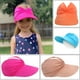 thumbnail image 5 of Sombrero de verano de ala grande para niños y niñas, sombrero para el sol para exteriores, playa, protector solar, transpirable, gorra superior vacía, 5 of 6