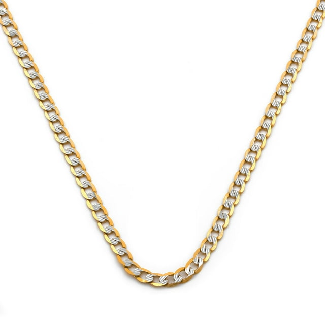 Cadena Barbada Diamantada 2 mm Oro Italiano Sólido 10k 55 cm