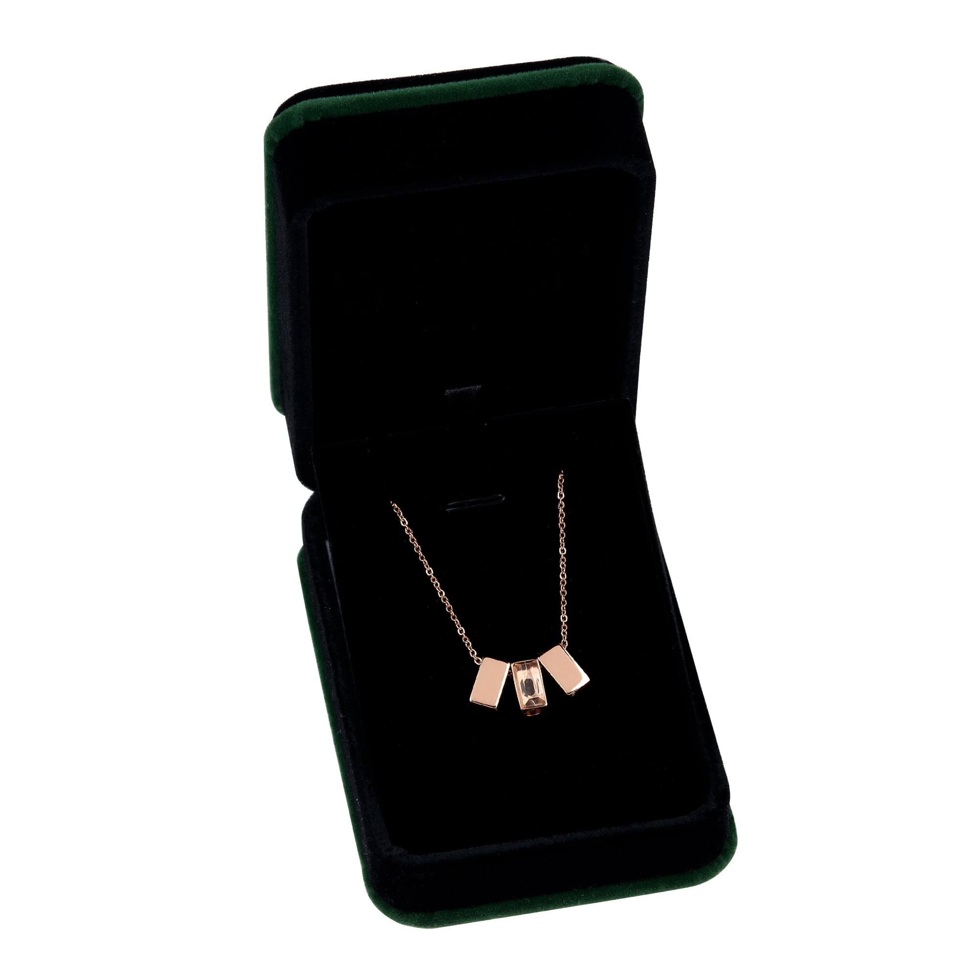 Anavia See You Cremation Necklace for Ashes, Mini See Through Urn Necklace, Mini Cube Cremation Pendant, Cremation Jewelry, Memorial Jewelry, Mini Urn w/ Multicolor Cubes-[Rose Gold]