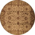 thumbnail image 1 of Ahgly Company Indoor Round Oriental Brown Traditional Area Rugs, 5' Round, 1 of 4