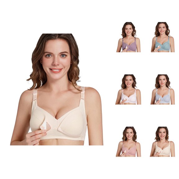 Nursing Bras for Breastfeeding Lightweight Wide Strap Anti Sagging Wireless Push Up Bra Maternity Bras for Pregnancy