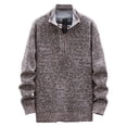 thumbnail image 4 of HOMADLES Men's Quarter Zip Sweater Fleece Lined Thermal Pullover Long Sleeve Solid Color Sweaters Coffee Size XL, 4 of 8
