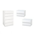 thumbnail image 1 of Ensemble Moderne de 3 Pièces avec Coffre et (Ensemble de 2) Tables de Nuit en Blanc, 1 of 3