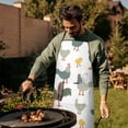 thumbnail image 4 of White Chicken Cartoon Pattern Apron-Garden Aprons for Women with Pockets-Cotton Linen Waterproof Kitchen Cooking Gardening Aprons Adjustable for Kitchen,Cooking,BBQ and Salon 33x27 Inch, 4 of 7