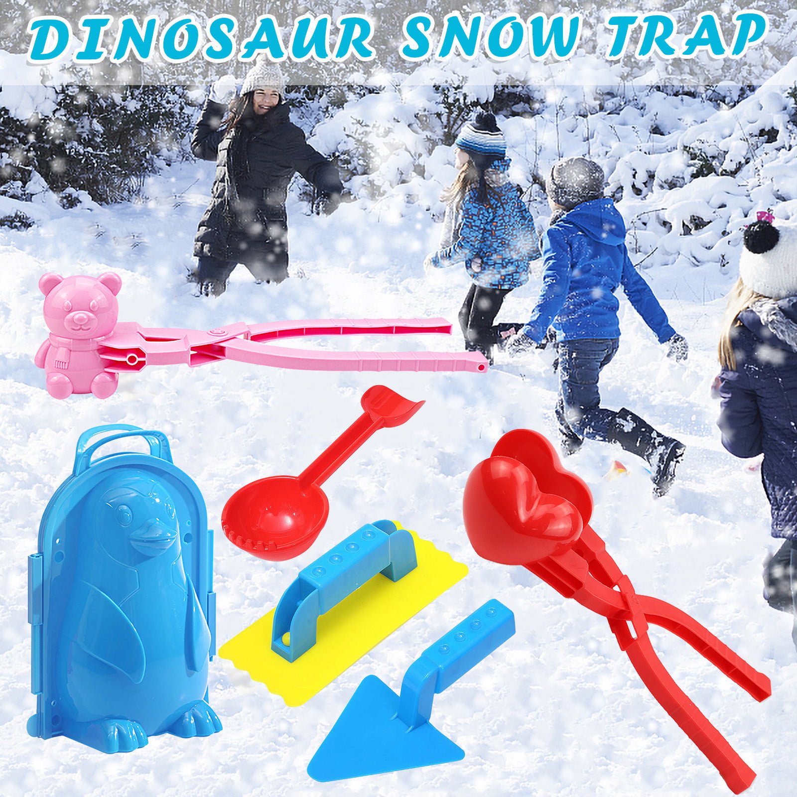 1-6pcs Winter Snow Ball Maker Mold Tool Outdoor Kids Snowball Fight Clip Toys 