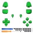 thumbnail image 5 of eXtremeRate Replacement D-pad R1 L1 R2 L2 Triggers Share Options Face Buttons, Chrome Green Full Set Buttons for ps5 Controller BDM-030/040, 5 of 10