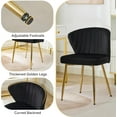 thumbnail image 4 of DEXS Velvet Vanity Chair Modern Makeup Chair with Golden Legs and Back Support, Small Accent Chair for Dressing Table Living Room Bedroom.Black, 4 of 14