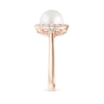 thumbnail image 3 of ANGARA South Sea Cultured Pearl Halo Engagement Ring in 14K Rose Gold for Women | June Birthstone, Birthday, Anniversary, Jewelry Gift for Women | Pearl Ring, 3 of 8