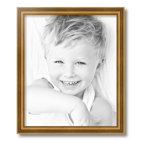 ArtToFrames 15" x 18" Gold Step Picture Frame, 15x18 inch Gold Wood Poster Frame (WOM-4548)