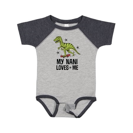 

Inktastic My Nani Loves Me Dinosaur Grandson Gift Baby Boy Bodysuit