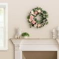 thumbnail image 3 of Puleo International 24" Artificial Rose,Camellia,babysbreath Floral Spring Wreath, 3 of 5