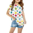 thumbnail image 2 of Sakmal Cute Clothes For Children Short Sleeve 3-14y Graphic Crew Neck Tee For Children, 2 of 5