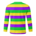 thumbnail image 5 of Mardi Gras Outfits Male Spring And Summer Round Neck Carnival Long Sleeve Lapel Full Print Holiday Celebration T Shirt Ag L, 5 of 5