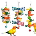 thumbnail image 3 of Neinkie Parrot Toy Creative Shapes Wear Resistant Vivid Color Mini Bell Design Bite-resistant Teeth Cleaning 3 Styles Handmade Natural Bird Parrot Chewing Toy Pet Supplies, 3 of 8