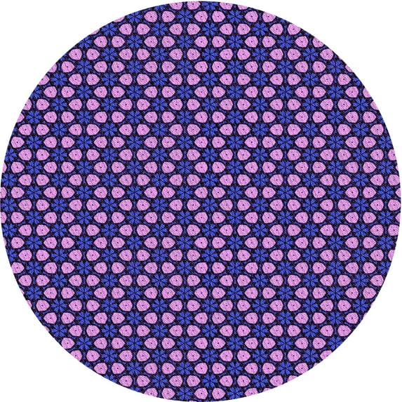 Ahgly Company Indoor Round Patterned Tyrian Purple Area Rugs, 8' Round