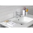 thumbnail image 3 of Kingston Brass VWP3722B1 Quadras 37" Ceramic Console Sink with Steel Base and Glass Shelf (1-Hole), White/Polished Chrome, 3 of 7