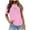 Pink, variant on Fesfesfes Womens Workout Tops Short Sleeve Women's Fashion Printed Loose T-shirt Short Sleeves Blouse Round-Neck Casual Tops Fitted Shirts for Women 10(XL)