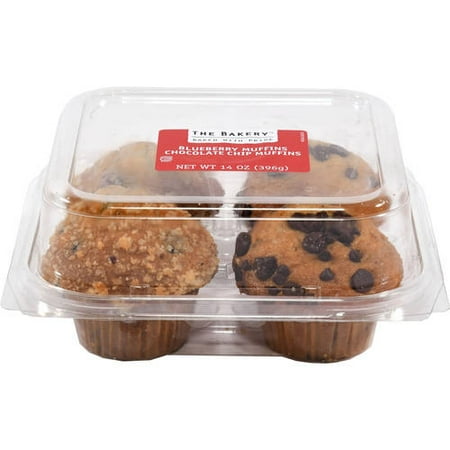 The Bakery Blueberry & Chocolate Chip Muffin Variety Pack, 4 ct, 14 oz