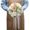 thumbnail image 2 of Ramo de boda TUNC Rosa blanca Novia Flores de seda artificial Sencillez, 2 of 5