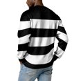 thumbnail image 6 of Men's Stripe Crewneck Waffle Knit Print Pullover Sweatshirt, Long Sleeve Casual Daily Top for Fall Spring,White,XL, 6 of 9