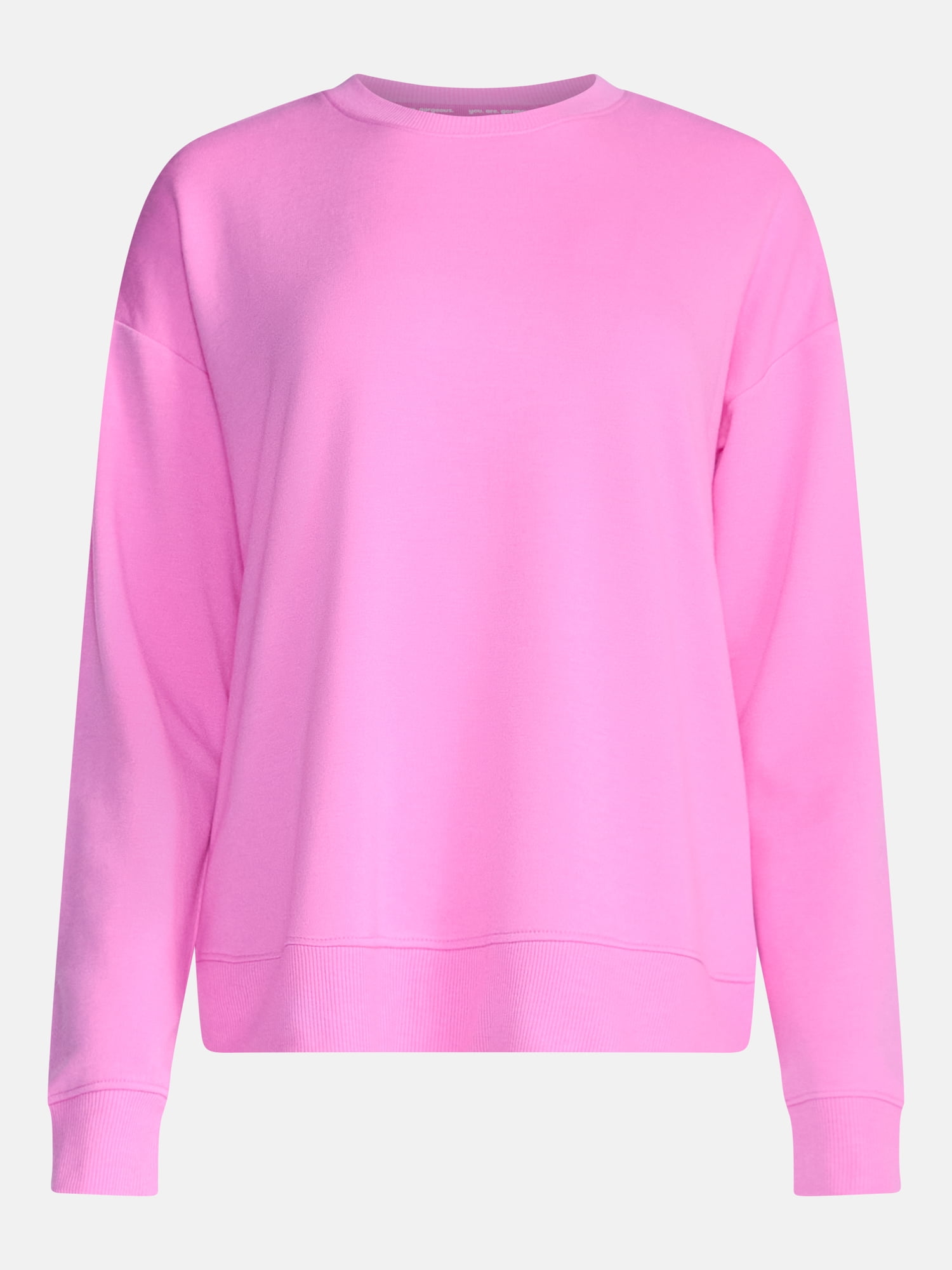 Joyspun Women's Fleece Lounge Sleep Top with Long Sleeves, Sizes XS-3X